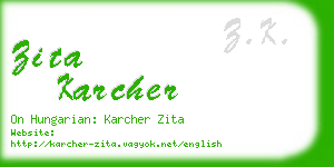 zita karcher business card